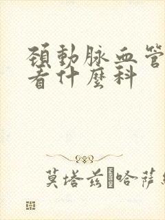 颈动脉血管斑块看什么科