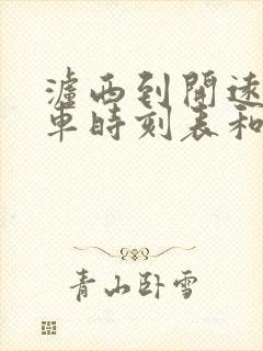 泸西到开远的汽车时刻表和票价封面