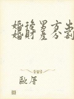 婚后男方出轨离婚财产分割