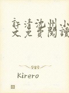 许清沈州小说全文免费阅读