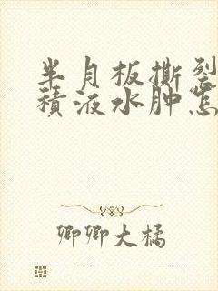 半月板撕裂膝盖积液水肿怎么治