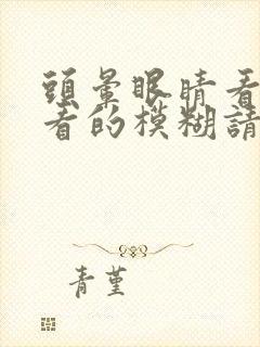 头晕眼睛看东西看的模糊请问是什么原因