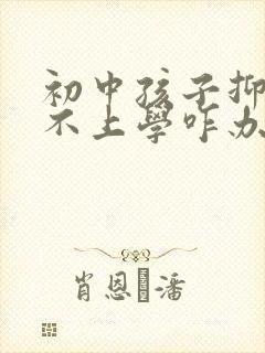 初中孩子抑郁了不上学咋办