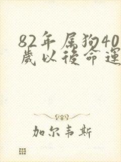 82年属狗40岁以后命运如何