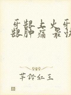 牙龈上火牙疼牙龈肿痛 最快办法降火封面