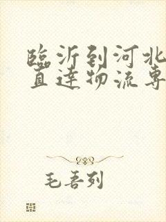 临沂到河北南宫直达物流专线