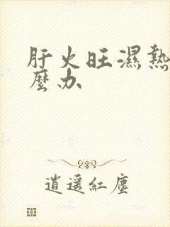 肝火旺湿热重怎么办