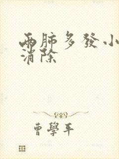 两肺多发小结节消除封面