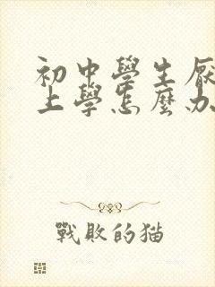 初中学生厌学不上学怎么办