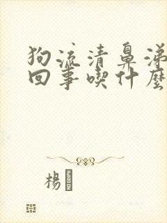 狗流清鼻涕怎么回事吃什么药