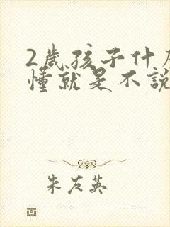 2岁孩子什么都懂就是不说话怎么办封面