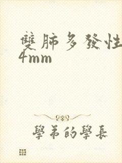 双肺多发性结节4mm