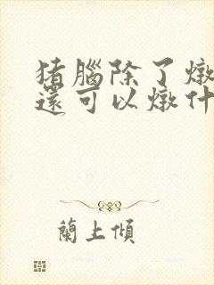 猪脑除了炖天麻还可以炖什么