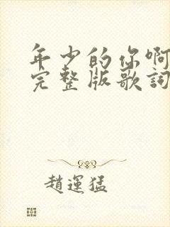 年少的你啊原唱完整版歌词封面