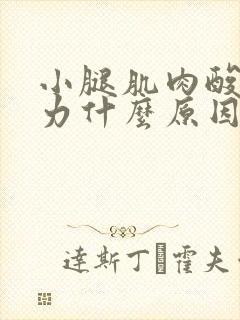 小腿肌肉酸痛无力什么原因