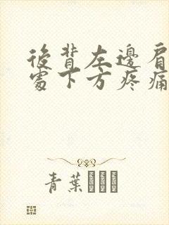 后背左边肩胛骨处下方疼痛