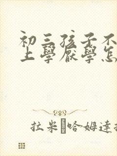 初三孩子不愿意上学厌学怎么办