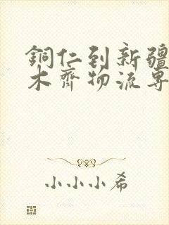 铜仁到新疆乌鲁木齐物流专线