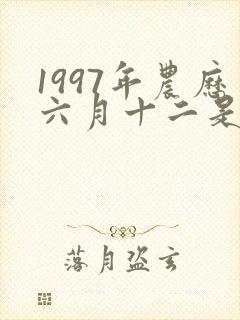 1997年农历六月十二是什么命