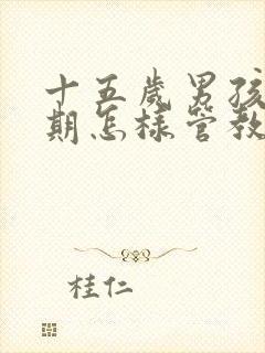 十五岁男孩叛逆期怎样管教