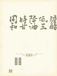 同时降低胆固醇和甘油三酯封面