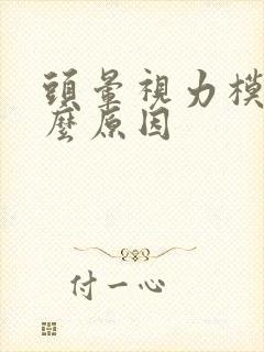 头晕视力模糊什么原因