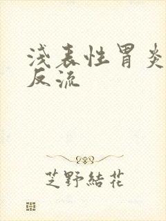 浅表性胃炎食管反流