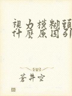 视力模糊头晕是什么原因引起的