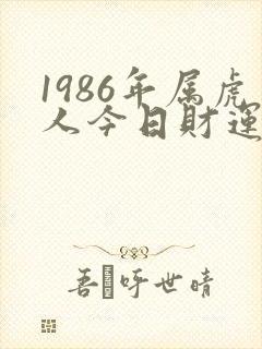 1986年属虎人今日财运如何