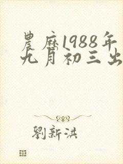 农历1988年九月初三出生命运封面