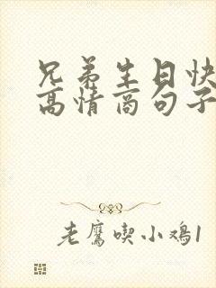 兄弟生日快乐的高情商句子简短