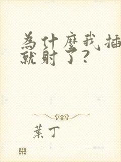 为什么我插两下就射了?