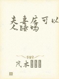 夫妻床可以给外人睡吗封面