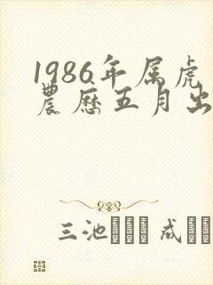 1986年属虎农历五月出生命运如何