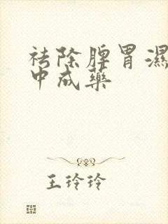 祛除脾胃湿气的中成药