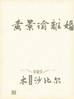 黄景瑜离婚了吗封面