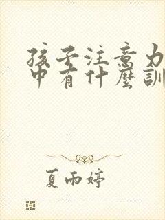 孩子注意力不集中有什么训练方法