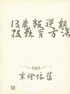 13岁叛逆期男孩教育方法封面