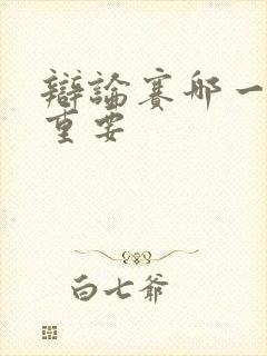 辩论赛哪一辩最重要封面