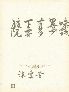 腋下有异味去医院要多少钱