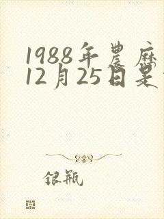 1988年农历12月25日是什么命