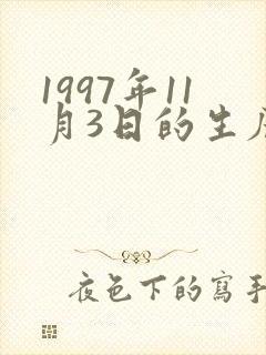 1997年11月3日的生辰八字