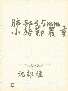 肺部3.5mm小结节严重吗