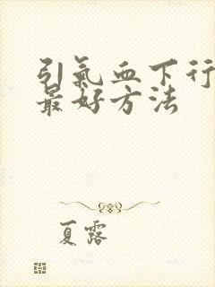 引气血下行最快最好方法封面