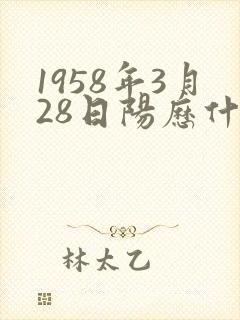 1958年3月28日阳历什么命