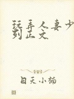 玩弄人妻少妇系列正文