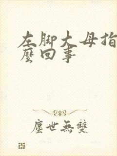 左脚大母指疼怎么回事封面