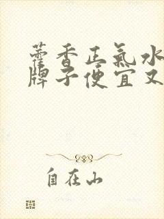 藿香正气水那个牌子便宜又好封面