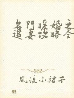 名门暖婚之权爷追妻攻略全文免费阅读