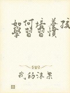 如何培养孩子的学习习惯